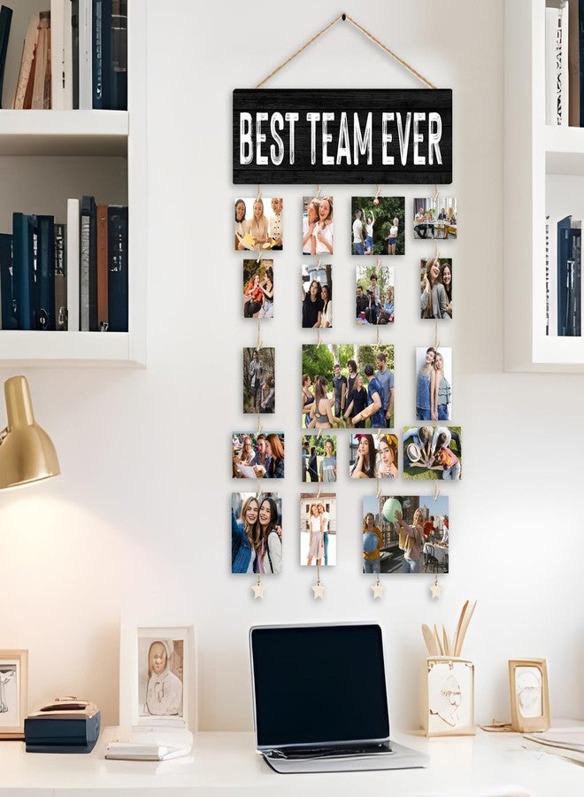 Lacama Inspirational Wall Art Decor for Office，Vision Board Office Decor,Team Gift,Best Team Ever Vintage Style Wood Hanging Photo Display Wall Hanging Picture Frames,Picture Board for Collage Photos - Image 5